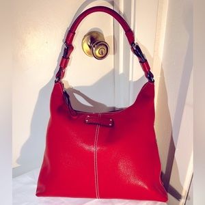 Kate Spade red leather hobo handbag